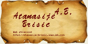 Atanasije Brisić vizit kartica